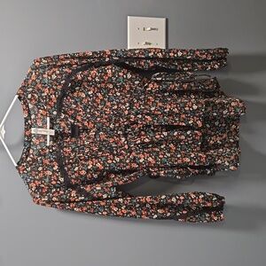 American Rag - Sheer Floral Blouse with Ties & Lace